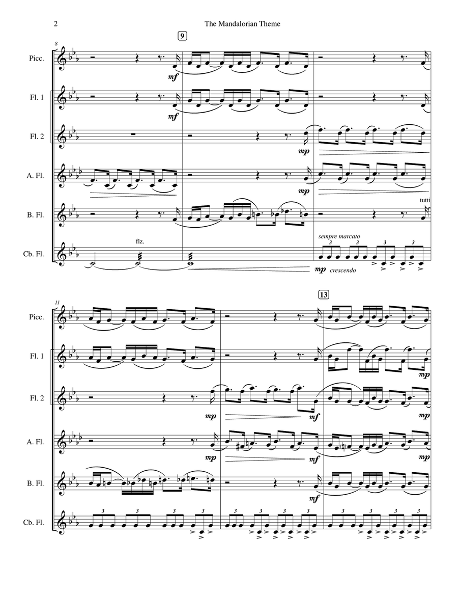 The Mandalorian Flute Choir scores gallery preview page 4