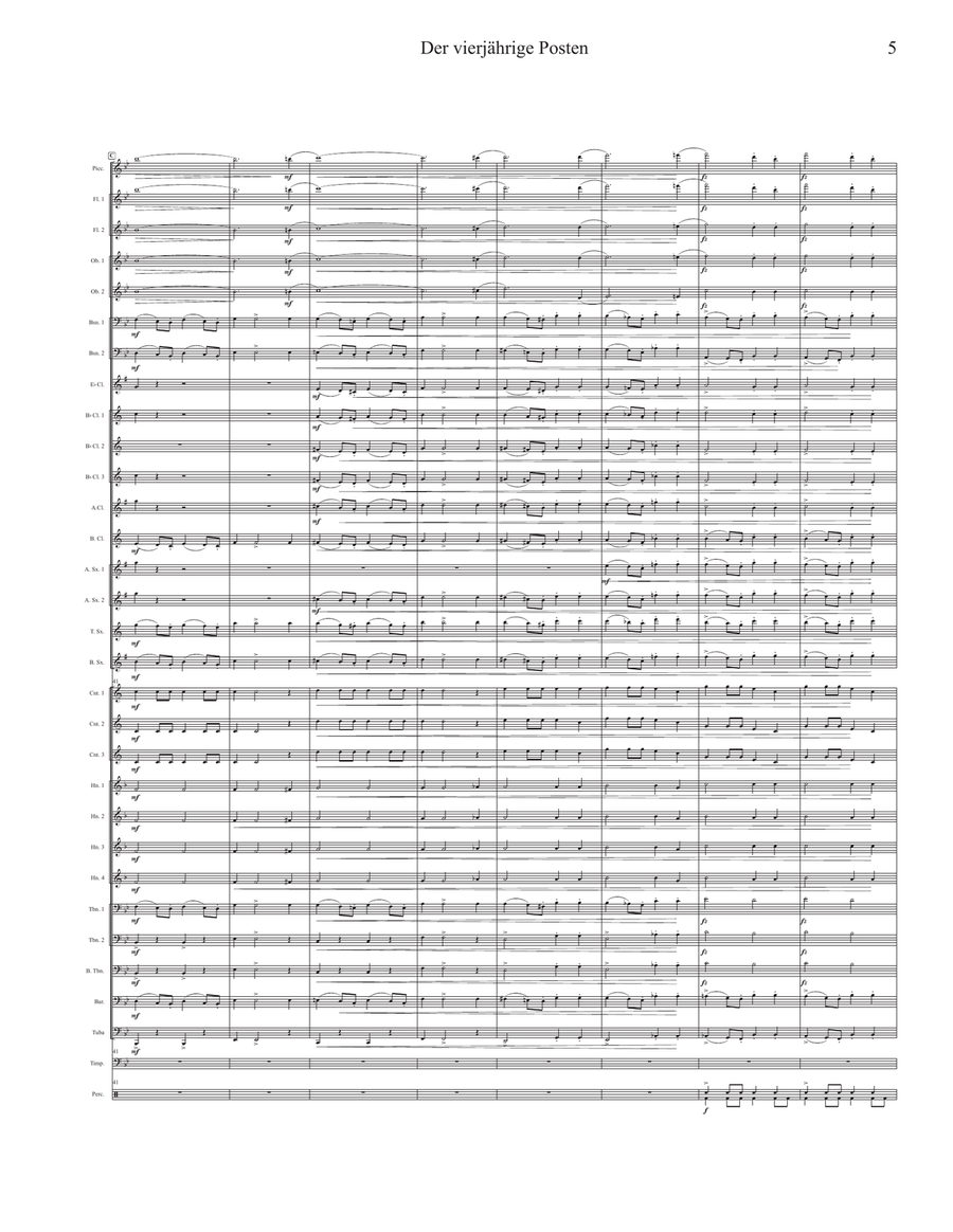 Der vierjähriger Posten Overture Concert Band scores gallery preview page 5