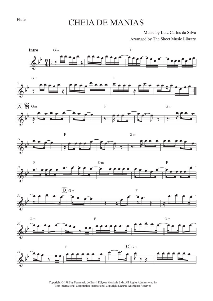 Cheia De Manias Cheia De Manias Flute Solo scores gallery preview page 1