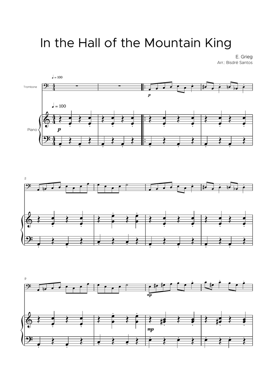 In the Hall of the Mountain King Piano scores gallery preview page 1