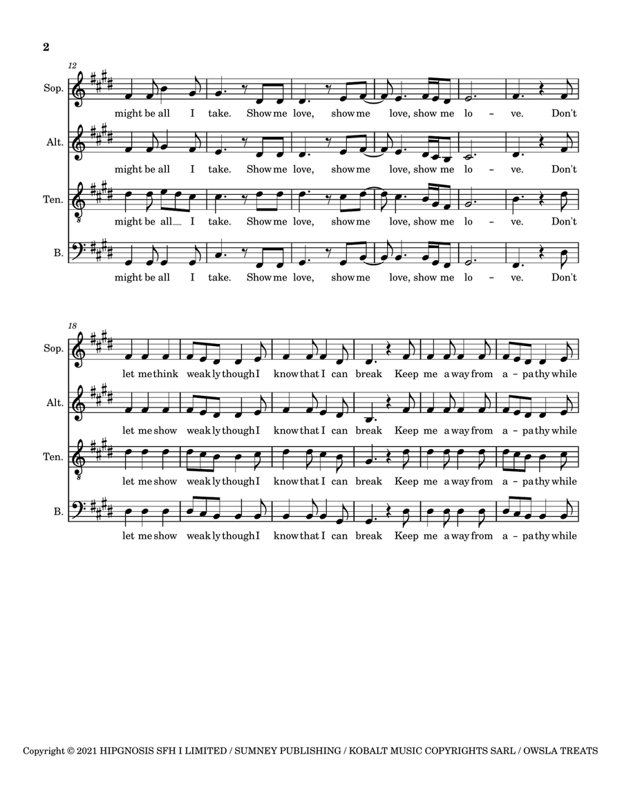 Show Me Love Skrillex Remix 4-Part scores gallery preview page 2