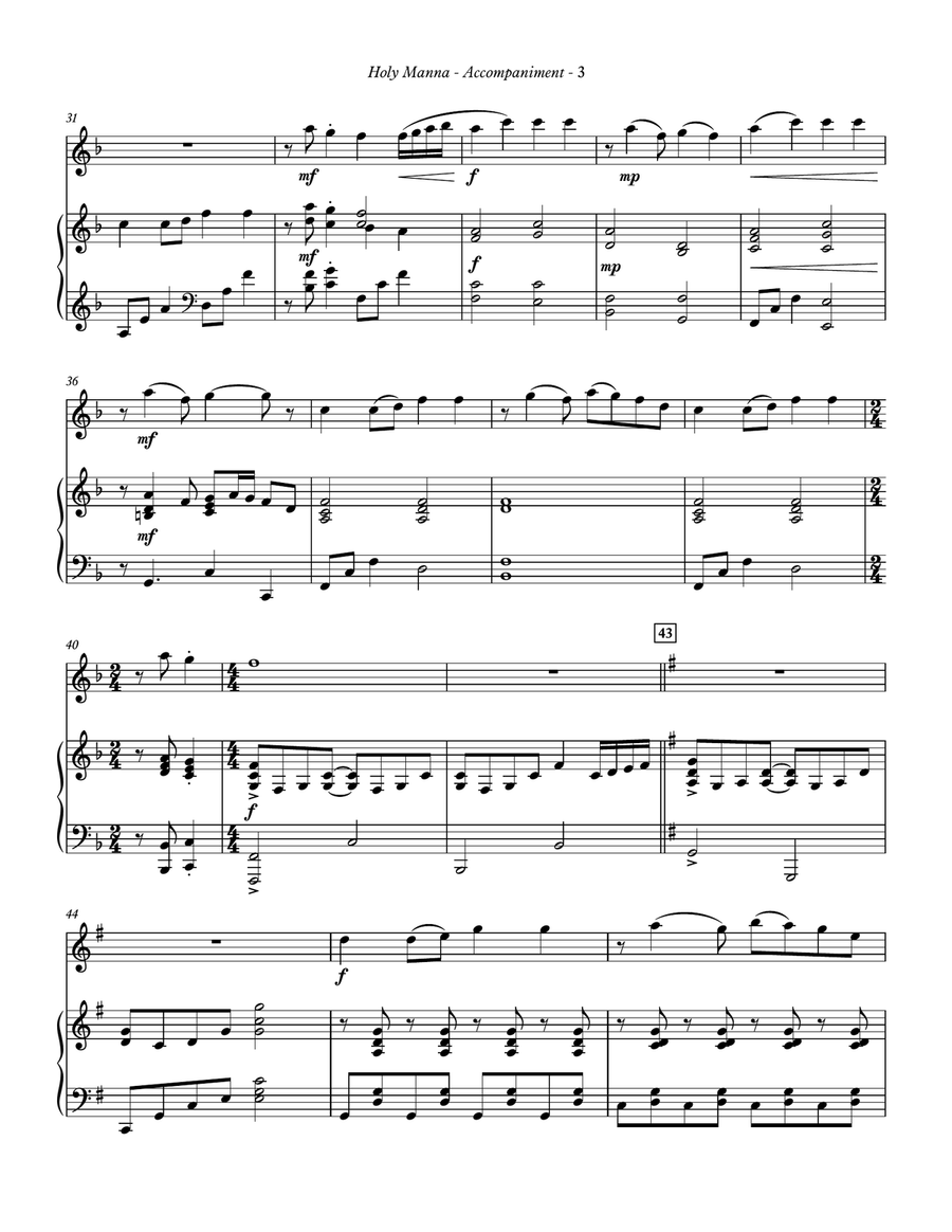 Holy Manna (Brethren, We Have Met to Worship) - Flute Flute scores gallery preview page 4
