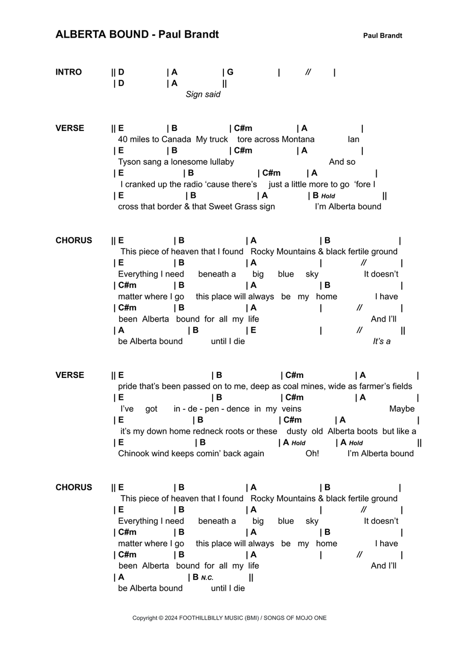 Alberta Bound Alberta Bound Electric Guitar scores gallery preview page 1