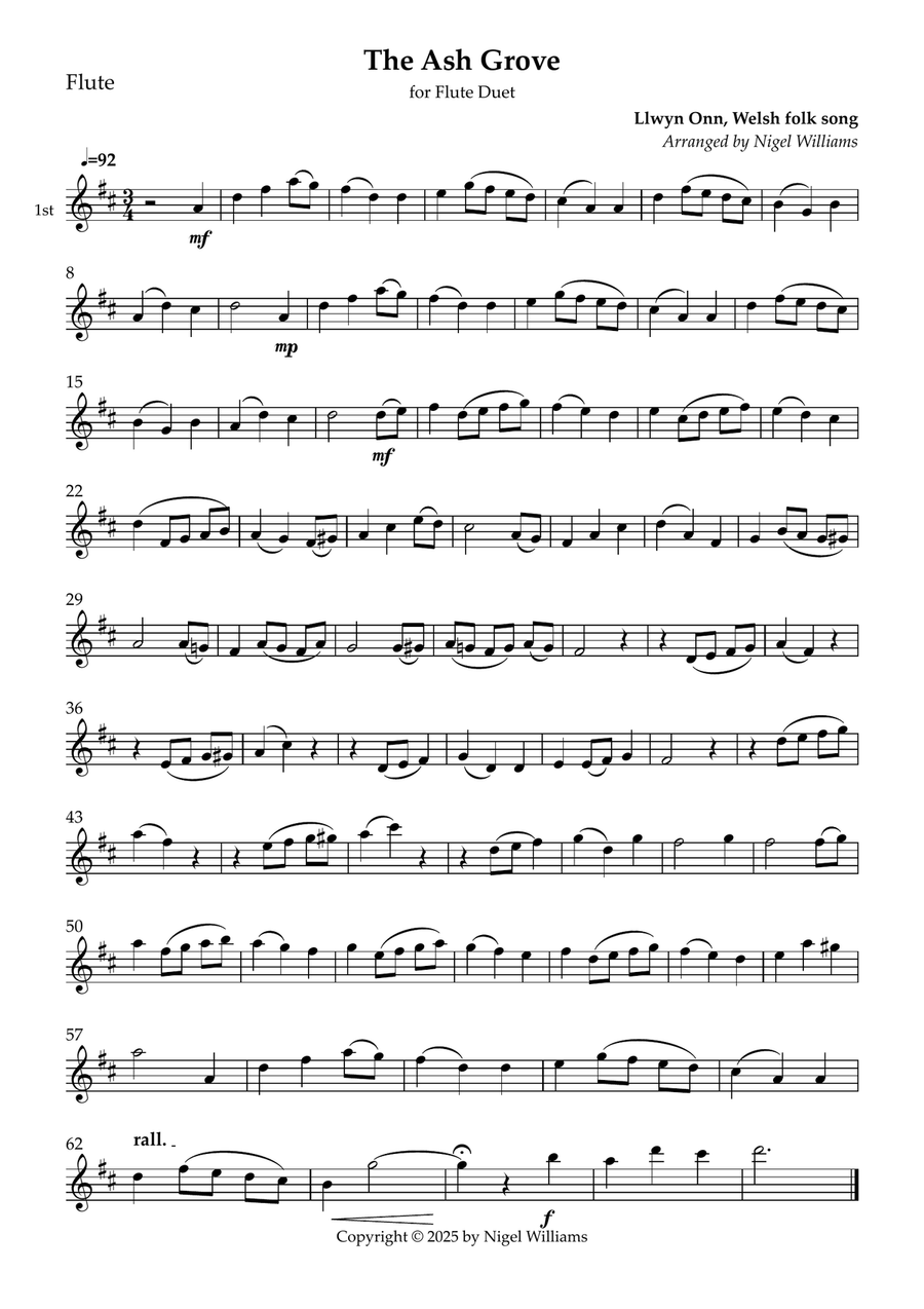 The Ash Grove The Ash Grove Flute Duet scores gallery preview page 1