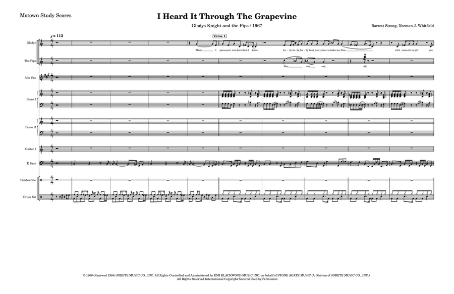 I Heard It Through The Grapevine - Score Only Large Ensemble scores gallery preview page 1