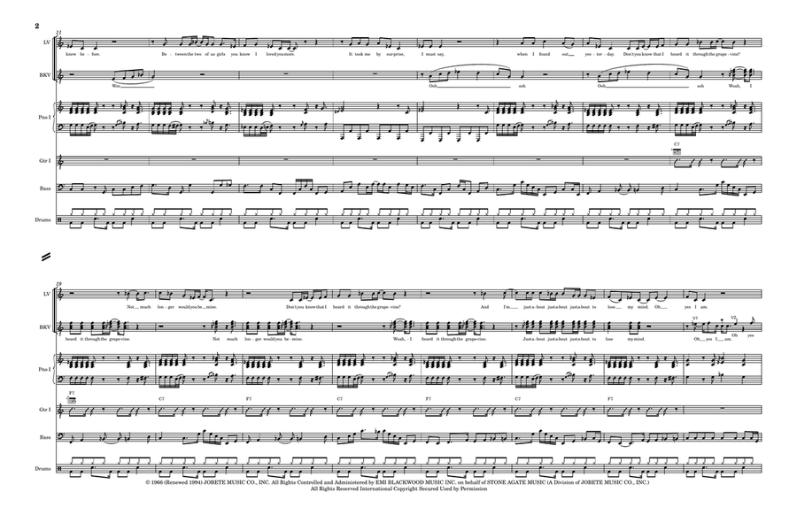 I Heard It Through The Grapevine - Score Only Large Ensemble scores gallery preview page 2