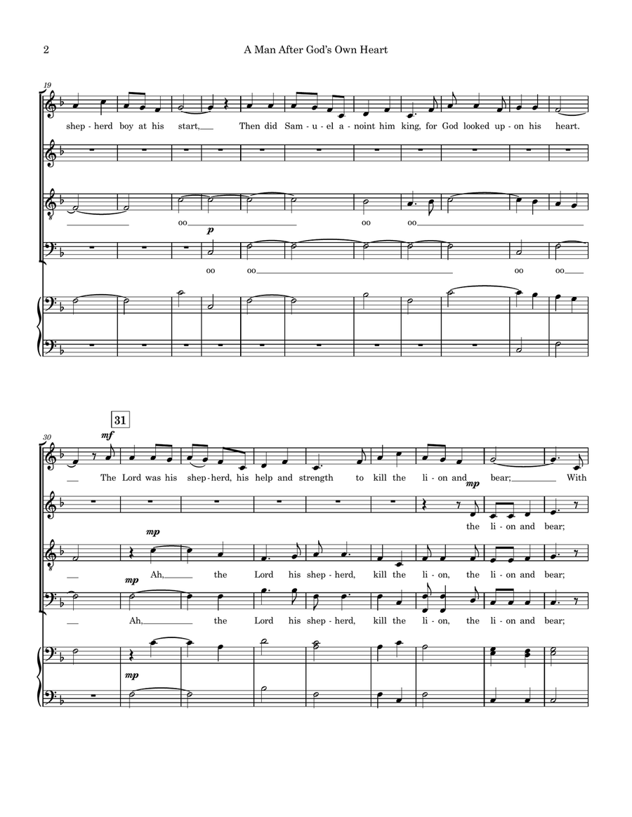 A Man After God's Own Heart - SATB 4-Part scores gallery preview page 2