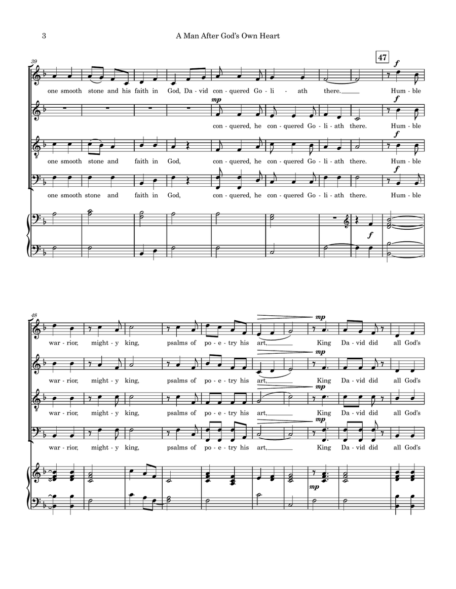 A Man After God's Own Heart - SATB 4-Part scores gallery preview page 3