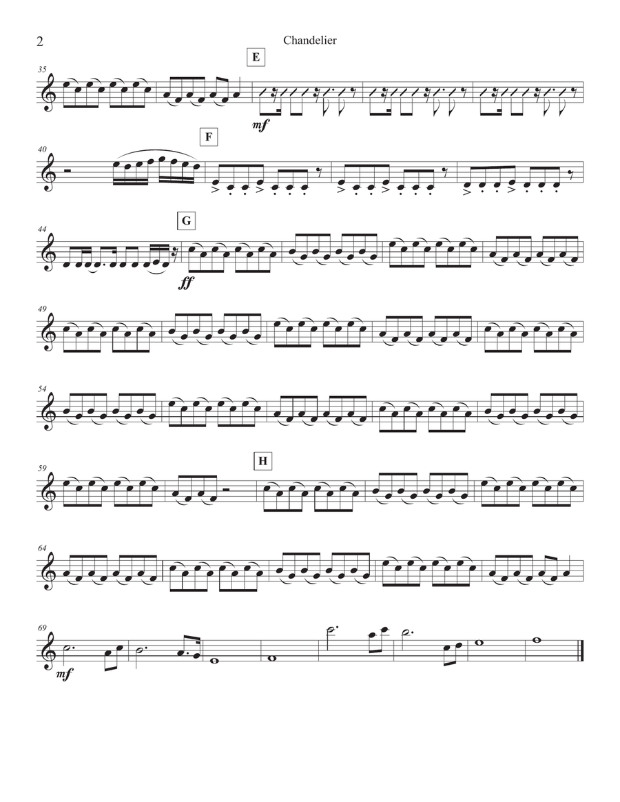Chandelier Chandelier String Quartet scores gallery preview page 4