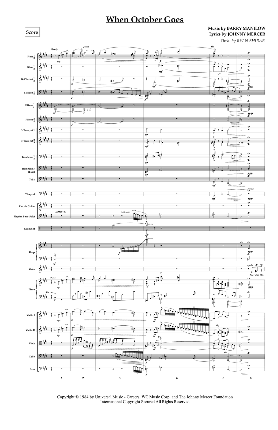 When October Goes When October Goes Full Orchestra scores gallery preview page 1
