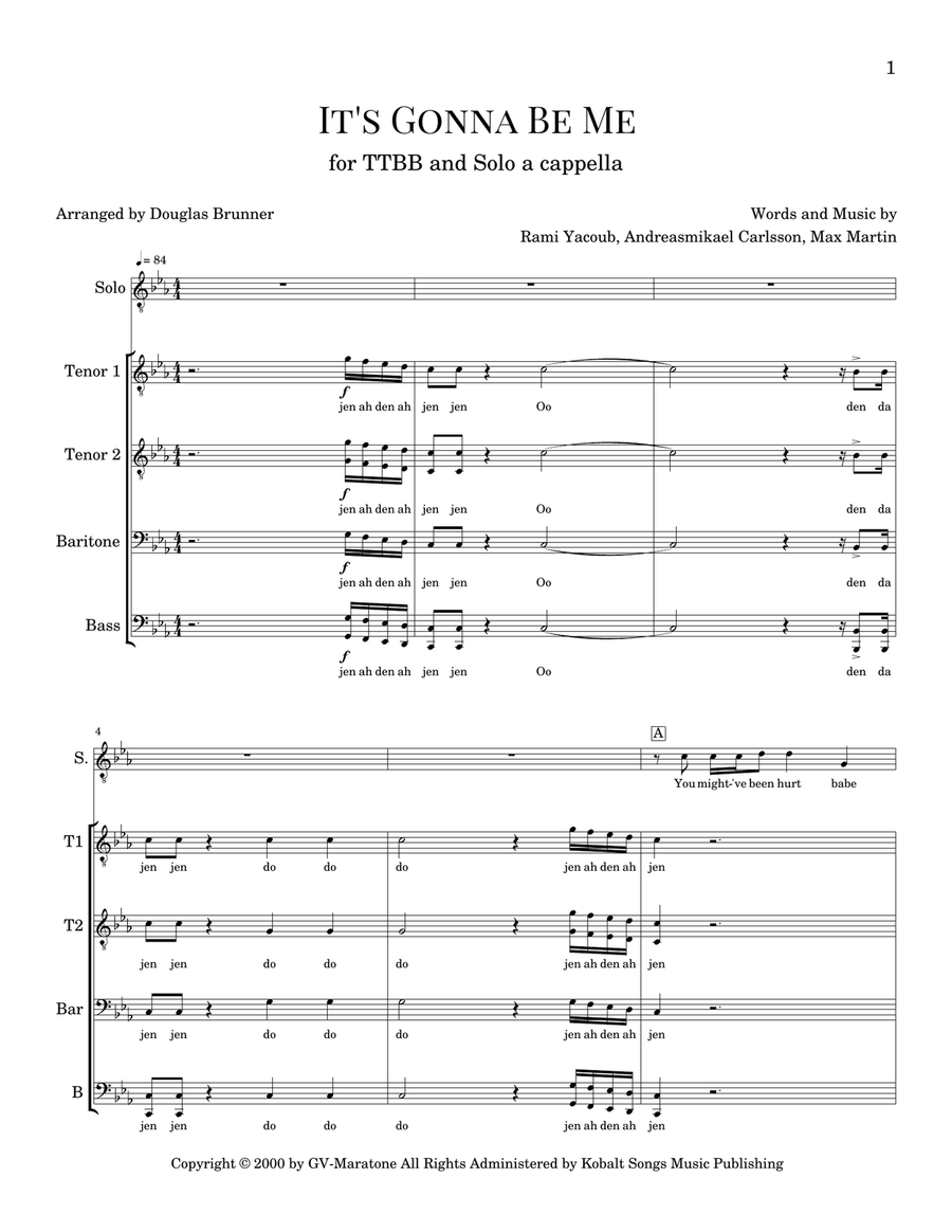 It's Gonna Be Me It's Gonna Be Me TTBB scores gallery preview page 2