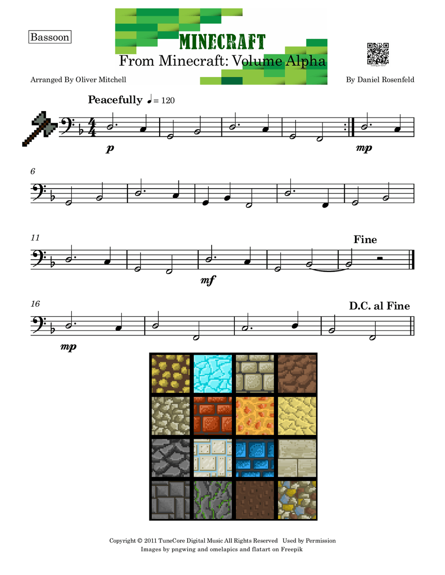 Minecraft Minecraft Bassoon Solo scores gallery preview page 1