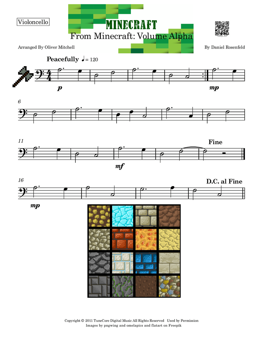 Minecraft Minecraft Cello Solo scores gallery preview page 1