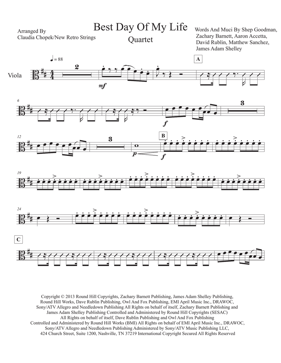 Best Day Of My Life Best Day Of My Life String Quartet scores gallery preview page 5