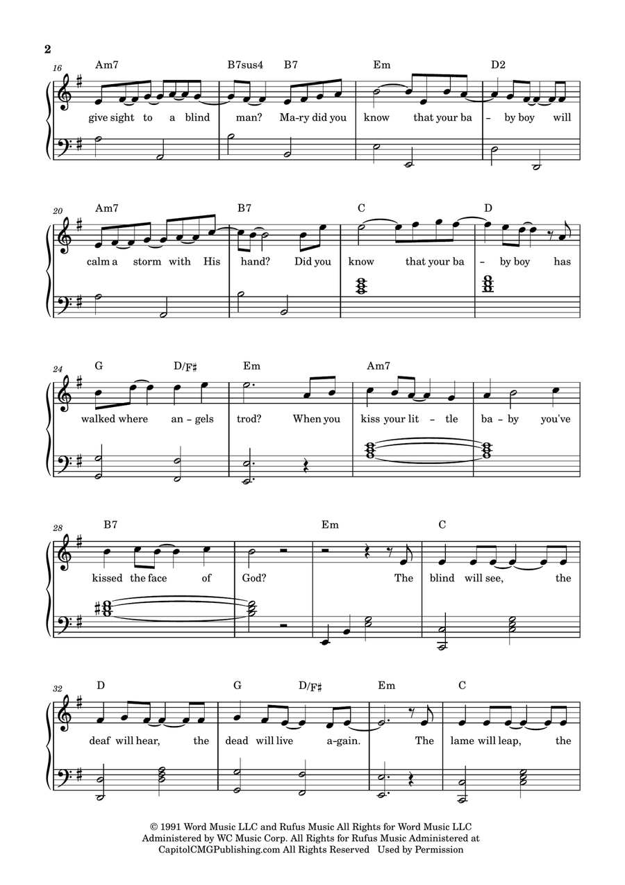 Mary, Did You Know? Mary, Did You Know? Piano scores gallery preview page 2