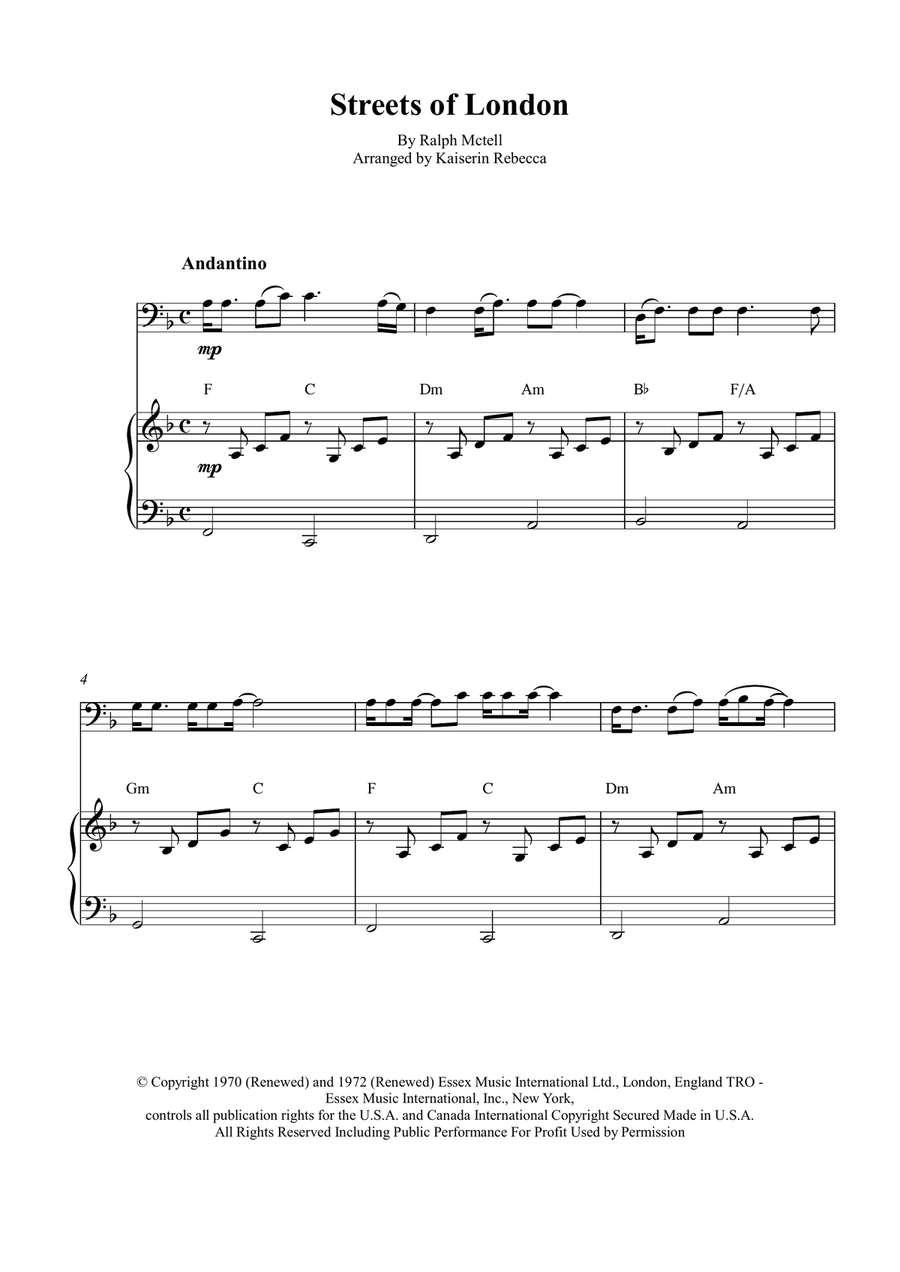 Streets Of London Streets Of London Euphonium scores gallery preview page 1