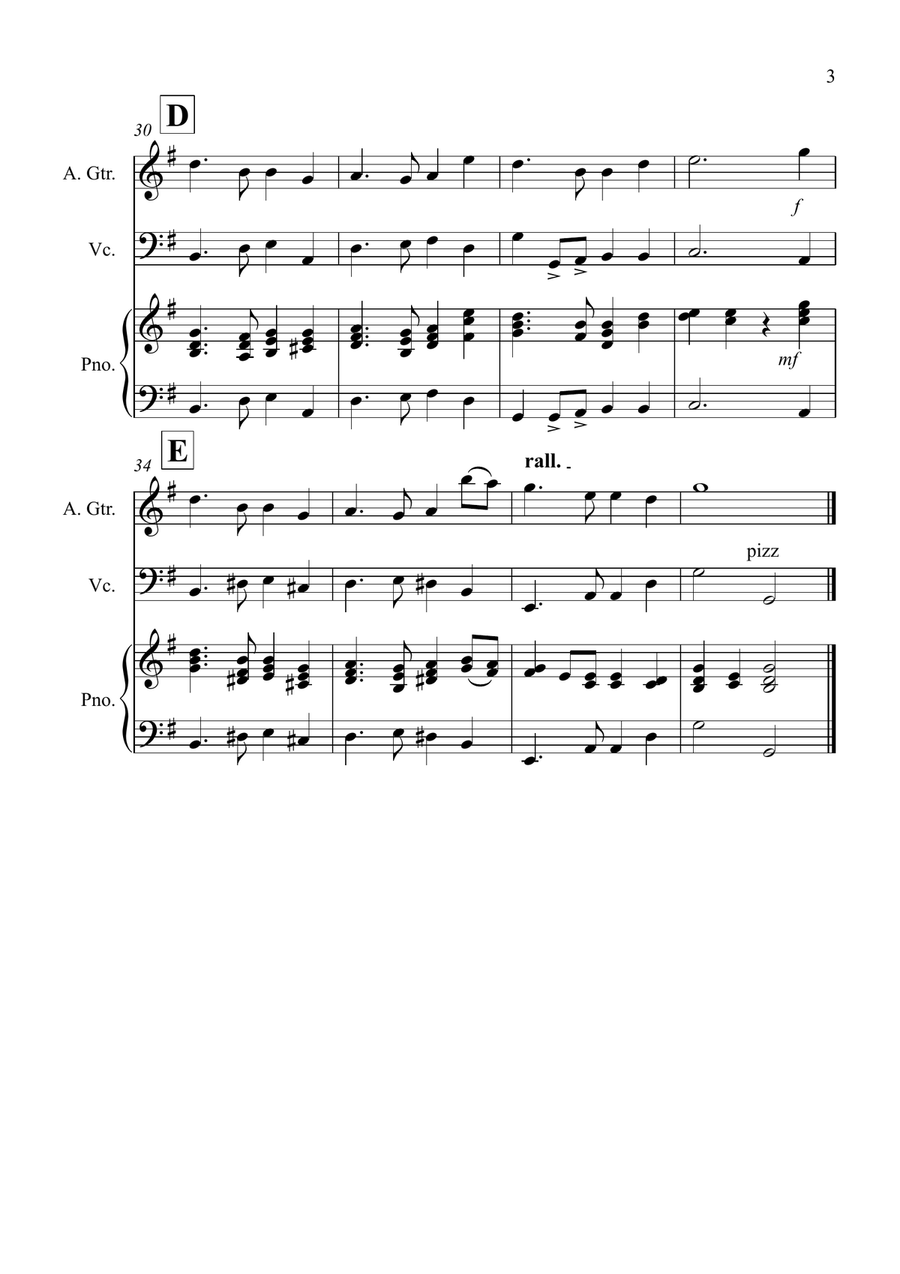 Auld Lang Syne for Guitar and Cello Duet String Duet scores gallery preview page 3