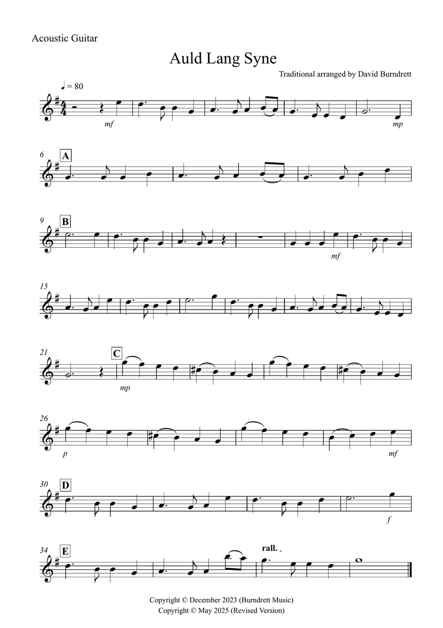 Auld Lang Syne for Guitar and Cello Duet String Duet scores gallery preview page 4