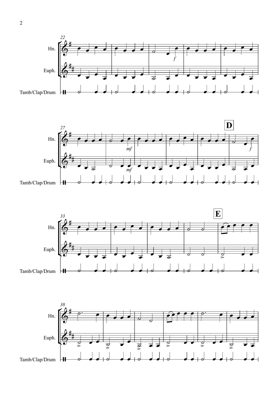 Basse Dance by Susato for Horn and Euphonium Duet Brass Duet scores gallery preview page 2