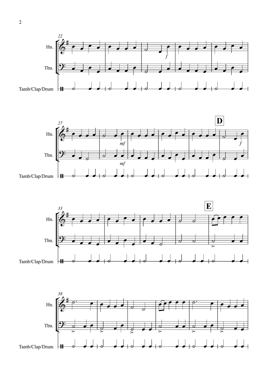 Basse Dance by Susato for Horn and Trombone Duet Brass Duet scores gallery preview page 2