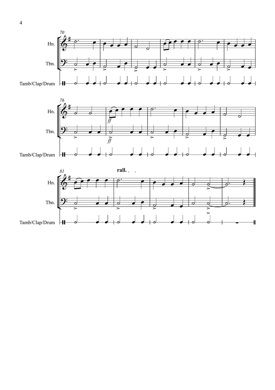 Basse Dance by Susato for Horn and Trombone Duet Brass Duet scores gallery preview page 4