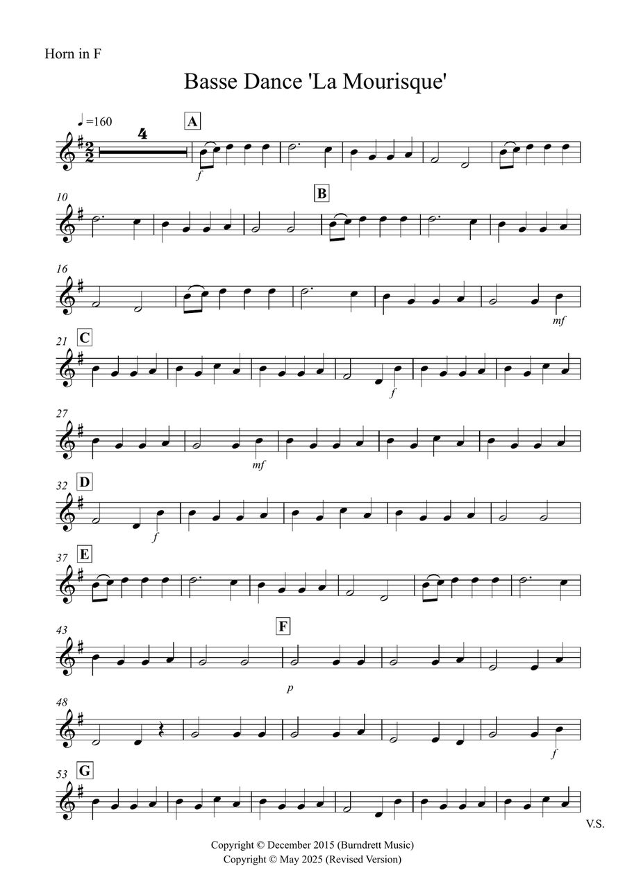Basse Dance by Susato for Horn and Trombone Duet Brass Duet scores gallery preview page 5