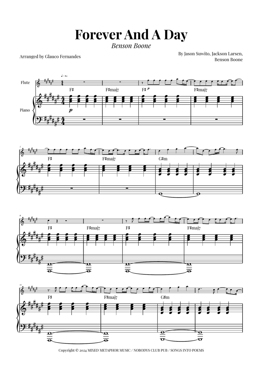 Forever And A Day Flute Solo scores gallery preview page 1