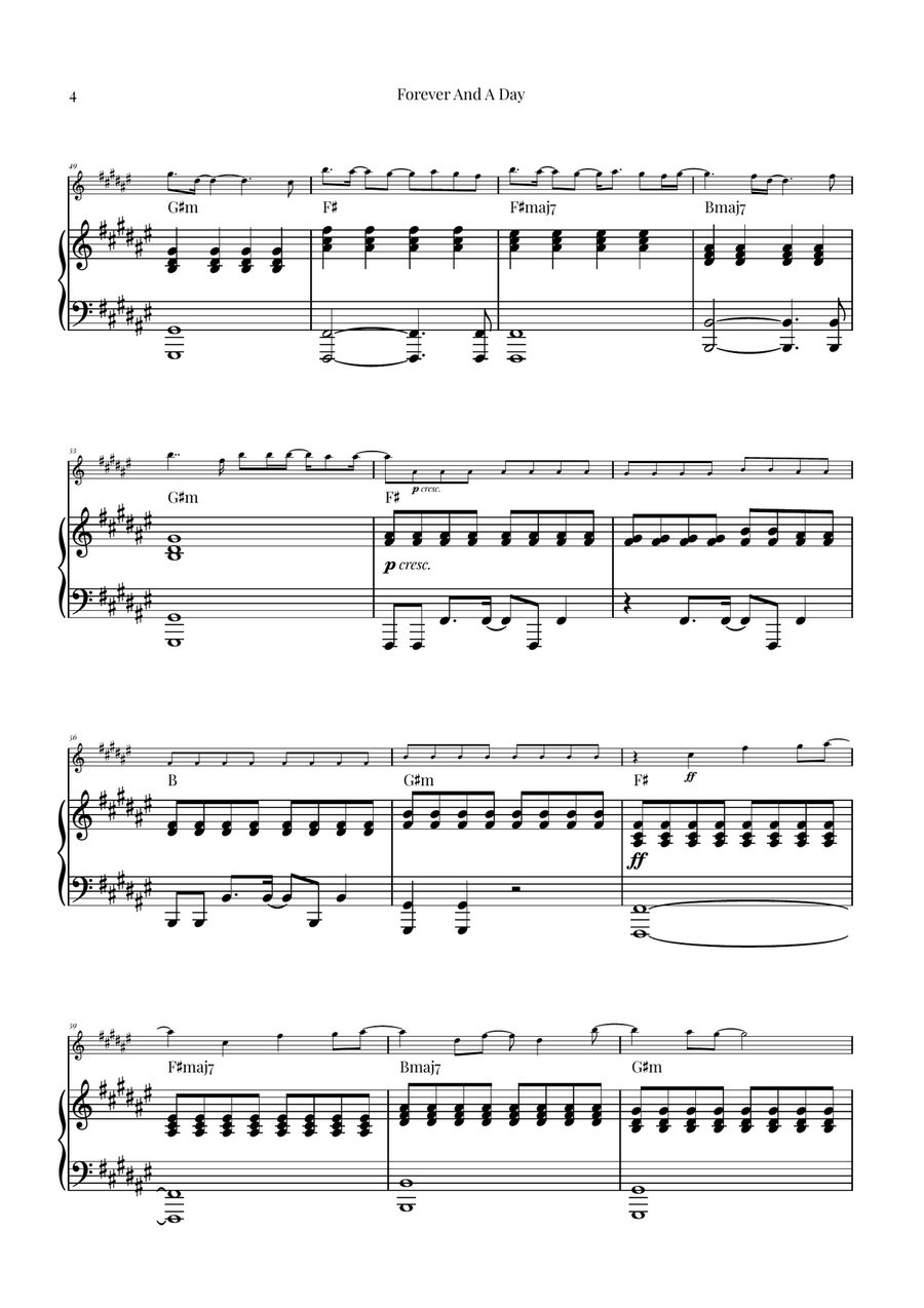 Forever And A Day Flute Solo scores gallery preview page 4