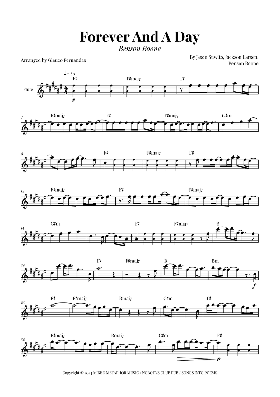 Forever And A Day Flute Solo scores gallery preview page 1