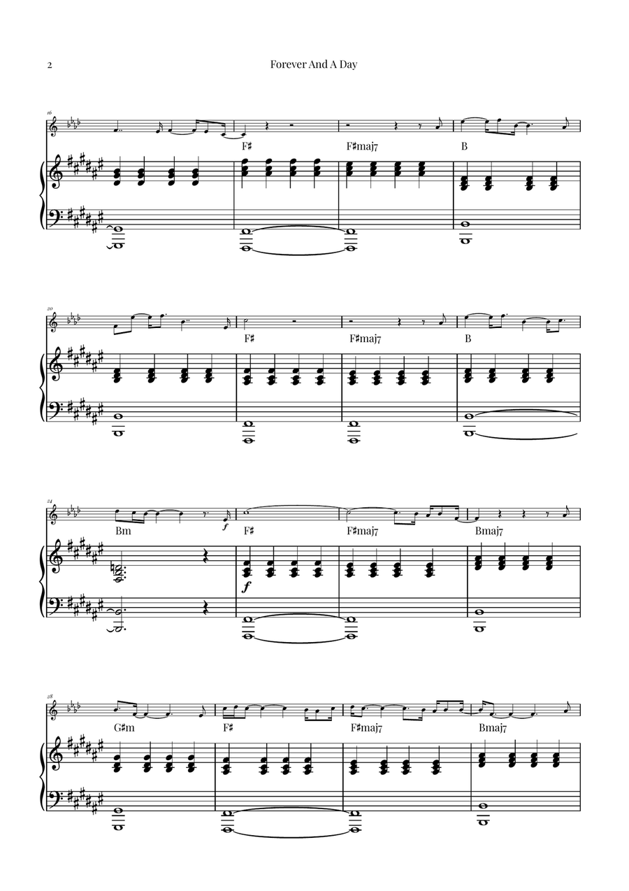 Forever And A Day B-Flat Trumpet scores gallery preview page 2