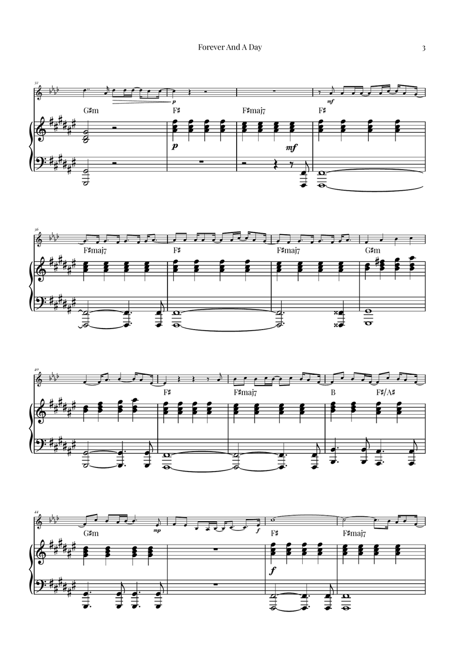 Forever And A Day B-Flat Trumpet scores gallery preview page 3
