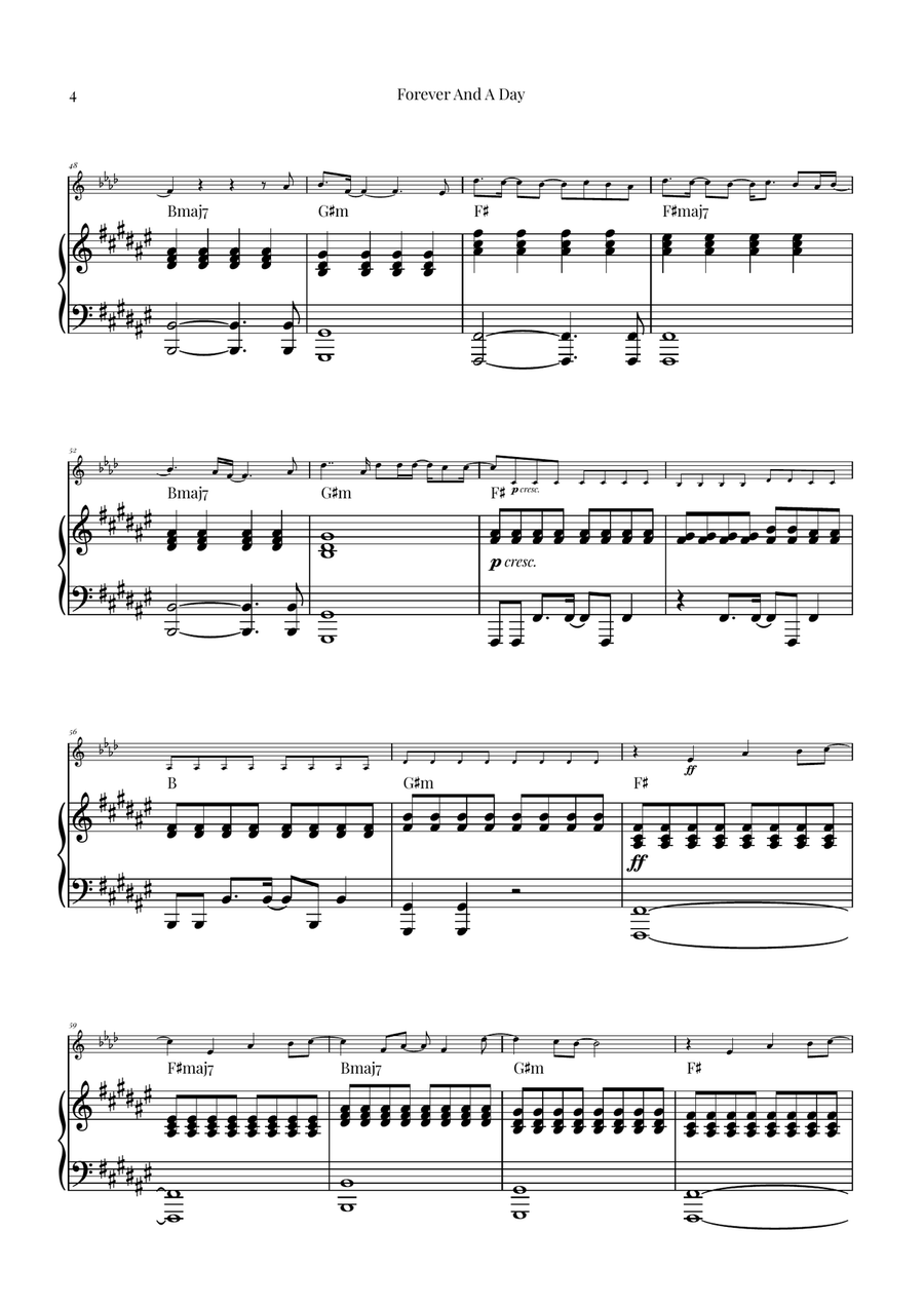 Forever And A Day B-Flat Trumpet scores gallery preview page 4