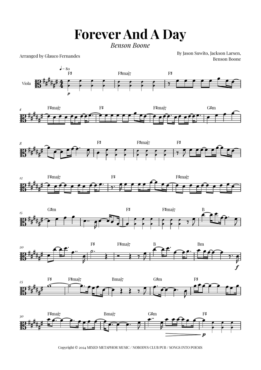 Forever And A Day Viola Solo scores gallery preview page 1