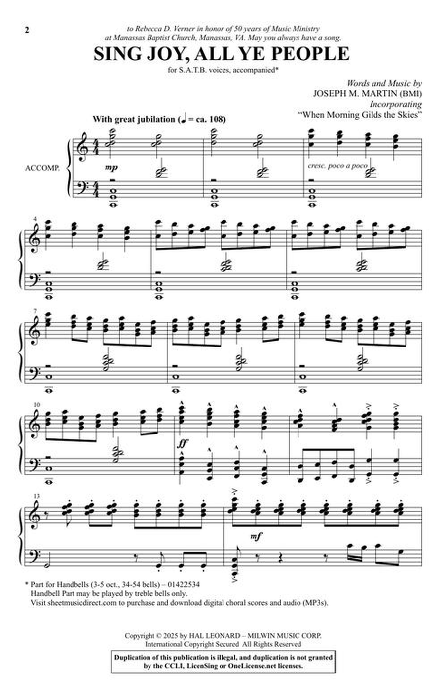 Sing Joy, All Ye People Sing Joy, All Ye People 4-Part scores gallery preview page 3
