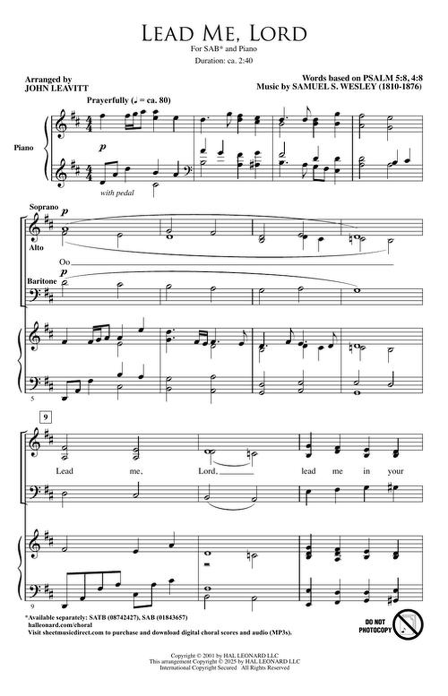 Lead Me, Lord Lead Me, Lord 3-Part scores gallery preview page 3