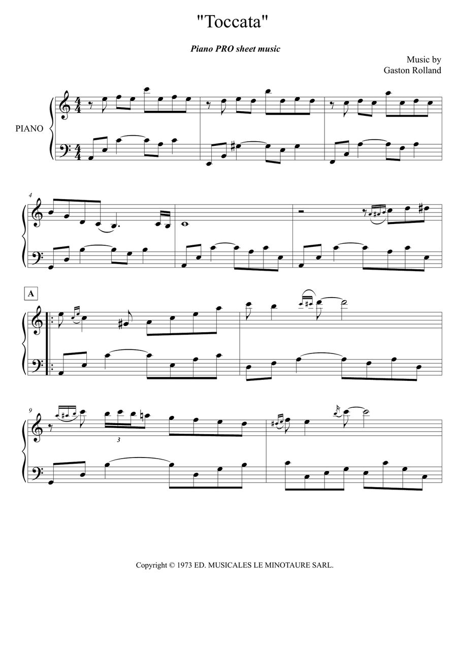 Toccata (SOLO piano PRO) AM Piano Solo scores gallery preview page 1