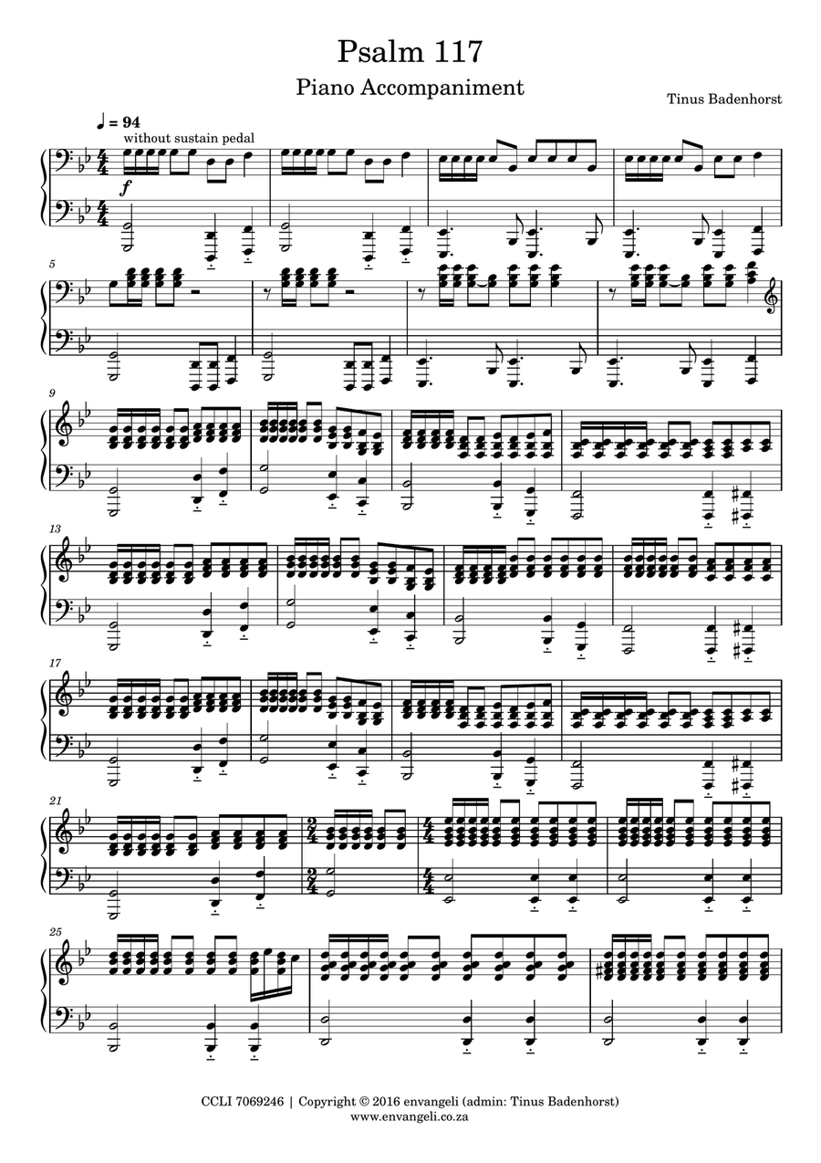 Psalm 117 Psalm 117 Easy Piano scores gallery preview page 1