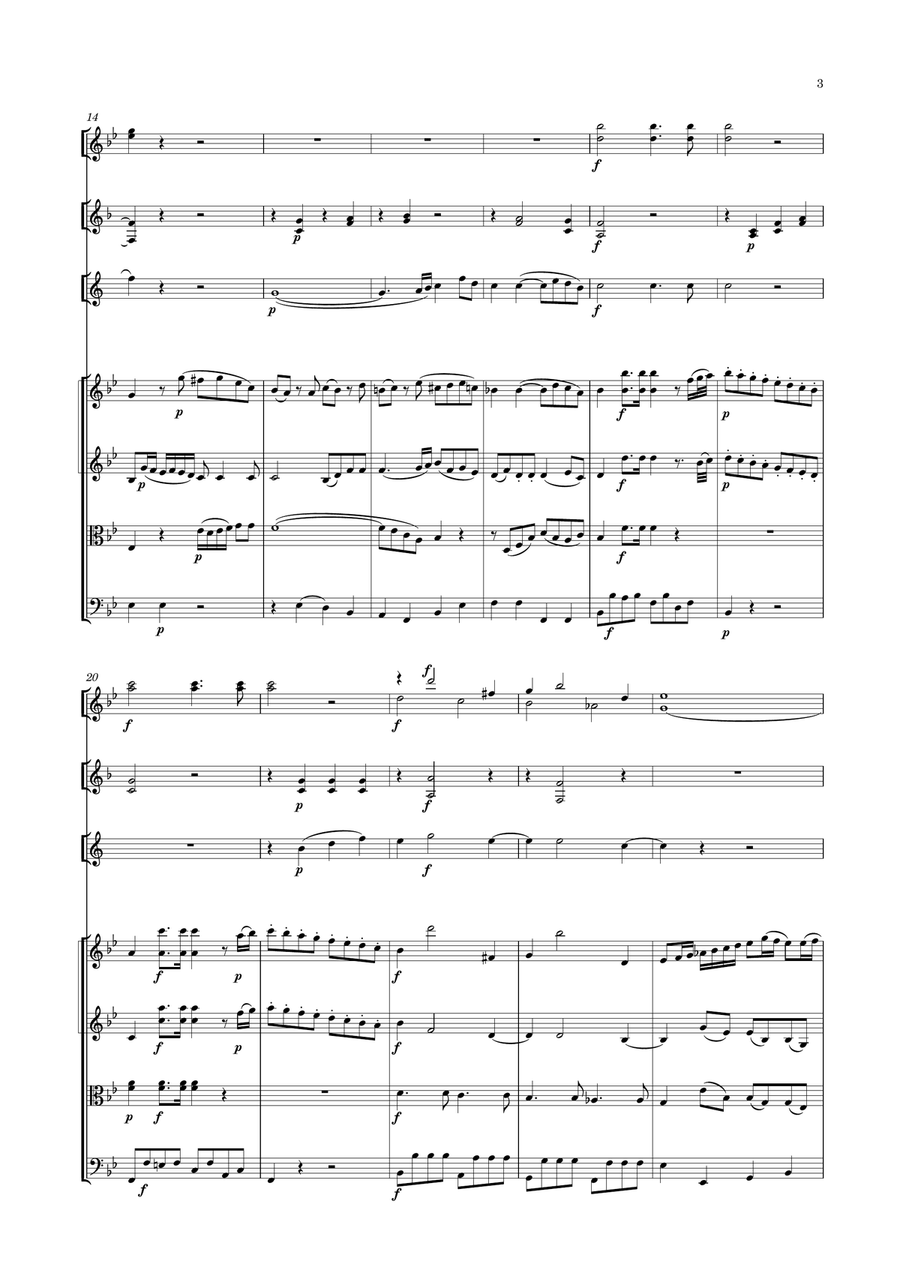 Dimmler - Clarinet Concerto No.1 in B flat major Full Orchestra scores gallery preview page 3
