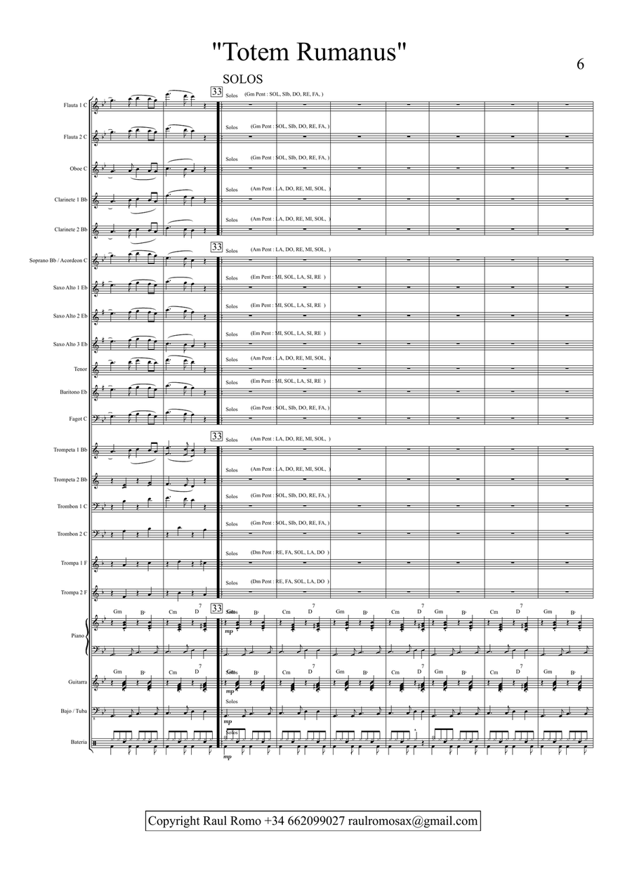 Totem rumanus - CONCERT BAND + rhythm section STUDENT BAND Concert Band scores gallery preview page 6