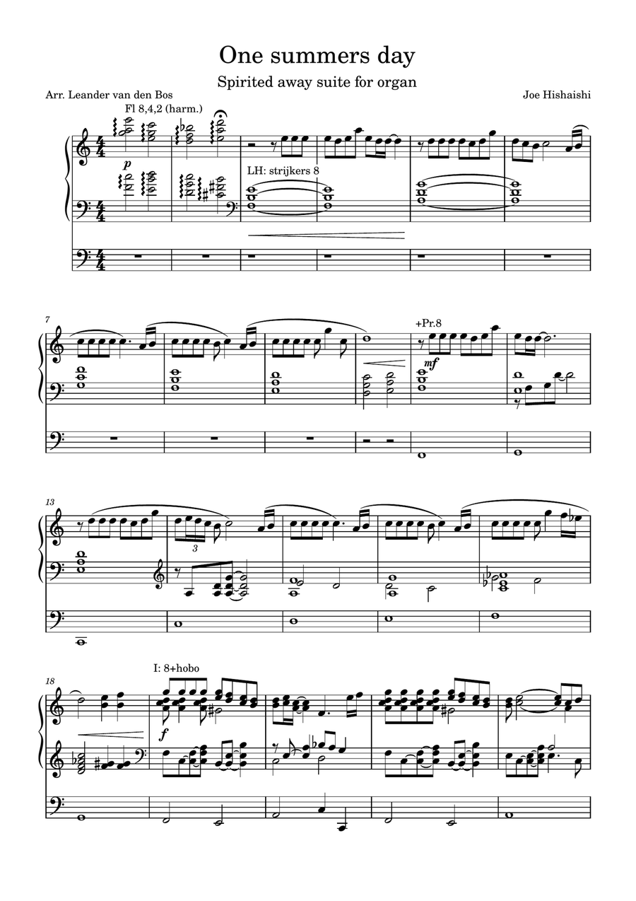 One Summer's Day One Summer's Day Organ Solo scores gallery preview page 1