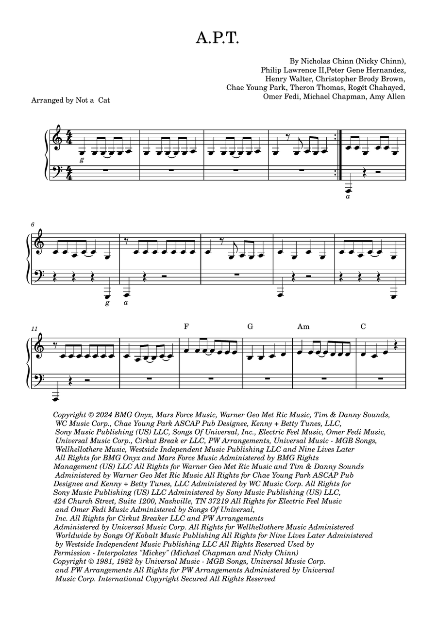 Apt. Apt. Easy Piano scores gallery preview page 1