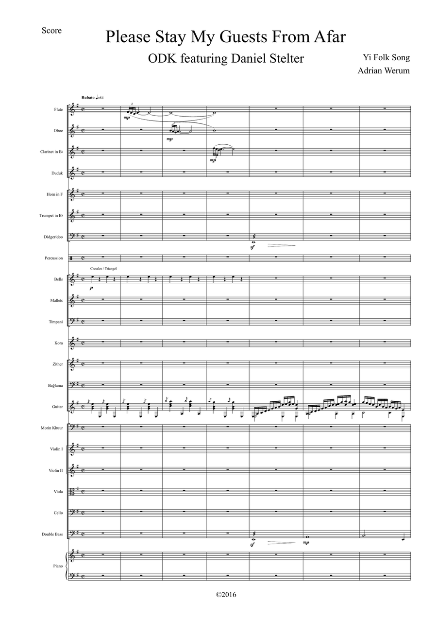 Please Stay my Guest from Afar Large Ensemble scores gallery preview page 1