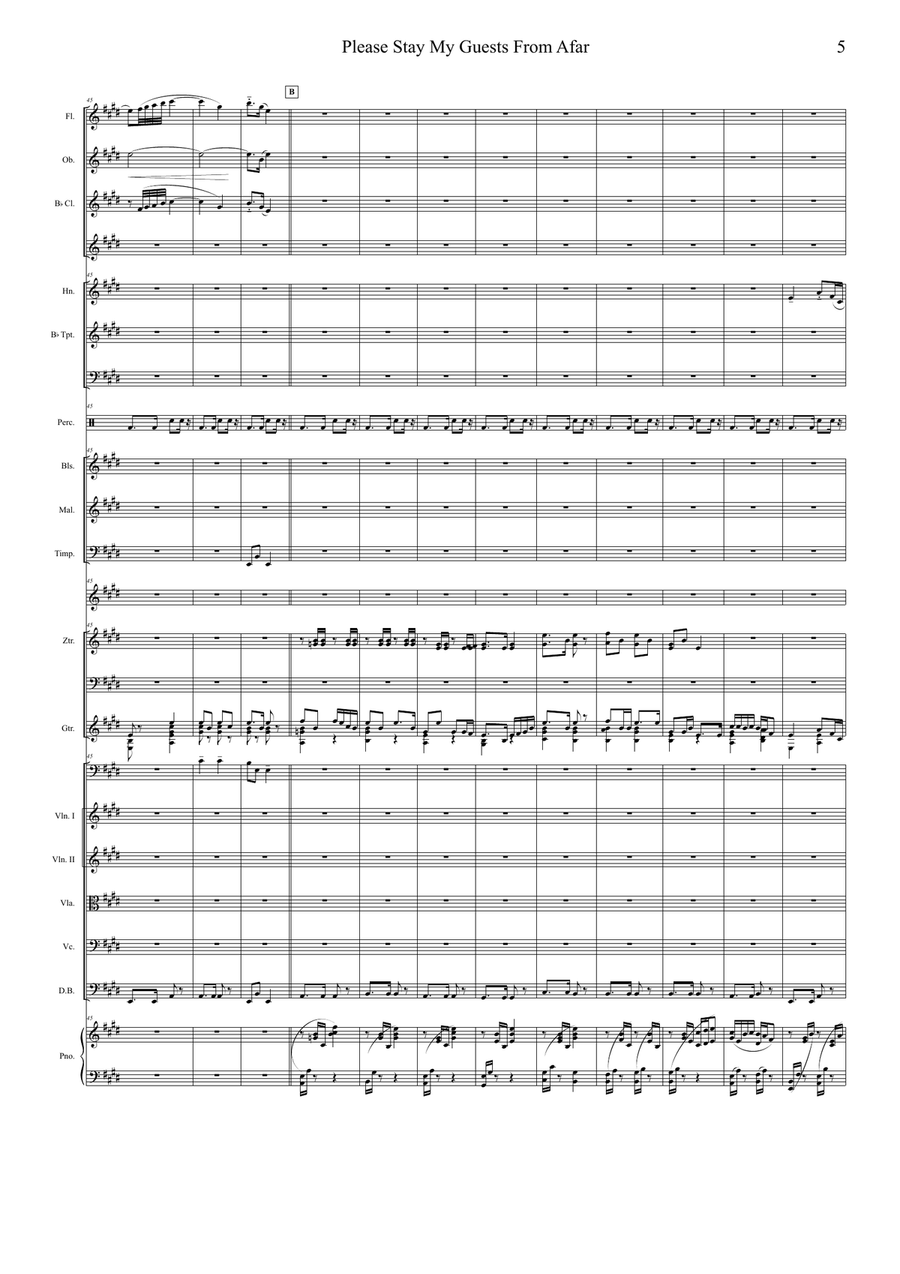 Please Stay my Guest from Afar Large Ensemble scores gallery preview page 5