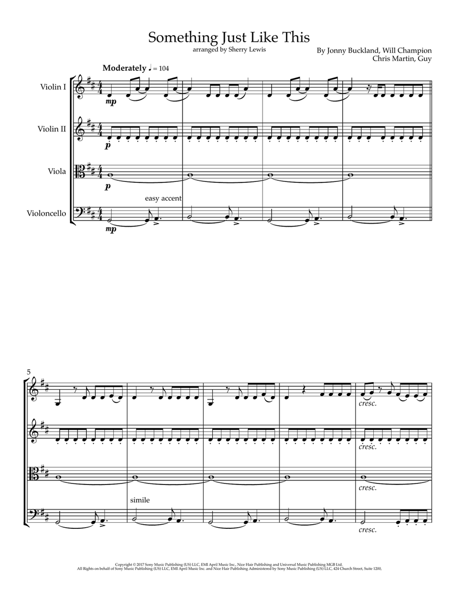 Something Just Like This Something Just Like This String Quartet scores gallery preview page 1