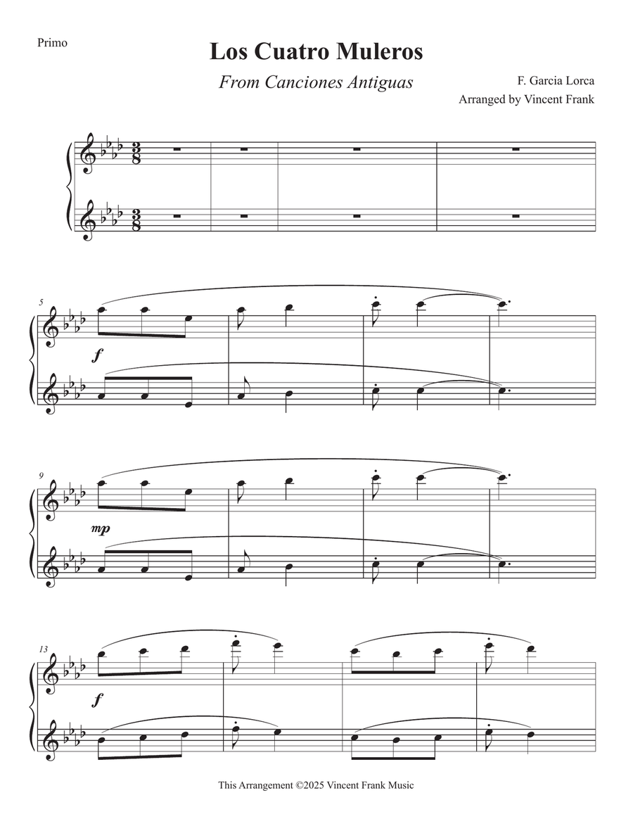 Los Cuatros Muleros (The Four Muleteers) 1 Piano, 4-Hands scores gallery preview page 3