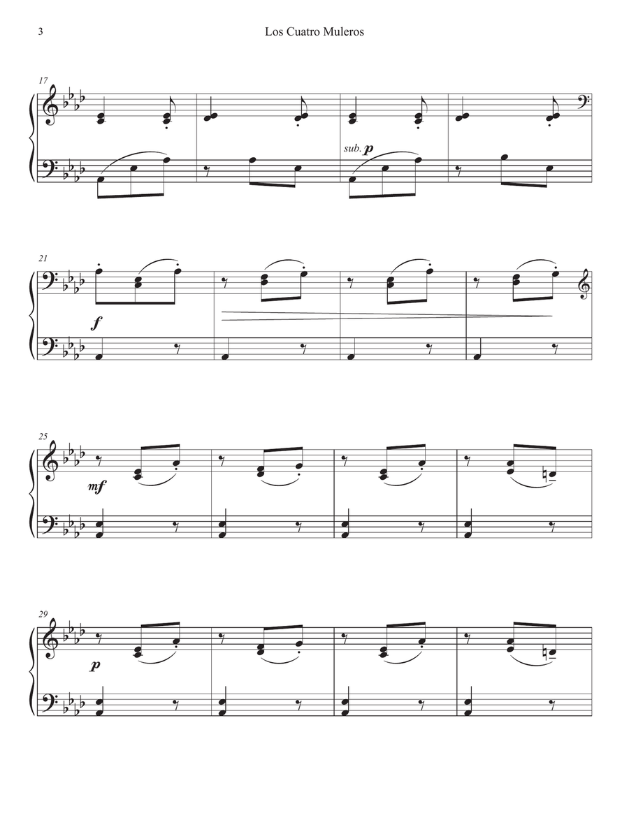 Los Cuatros Muleros (The Four Muleteers) 1 Piano, 4-Hands scores gallery preview page 4