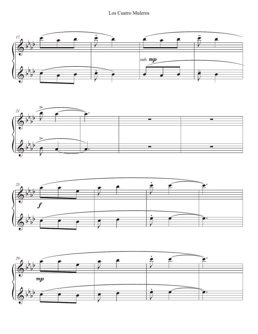 Los Cuatros Muleros (The Four Muleteers) 1 Piano, 4-Hands scores gallery preview page 5