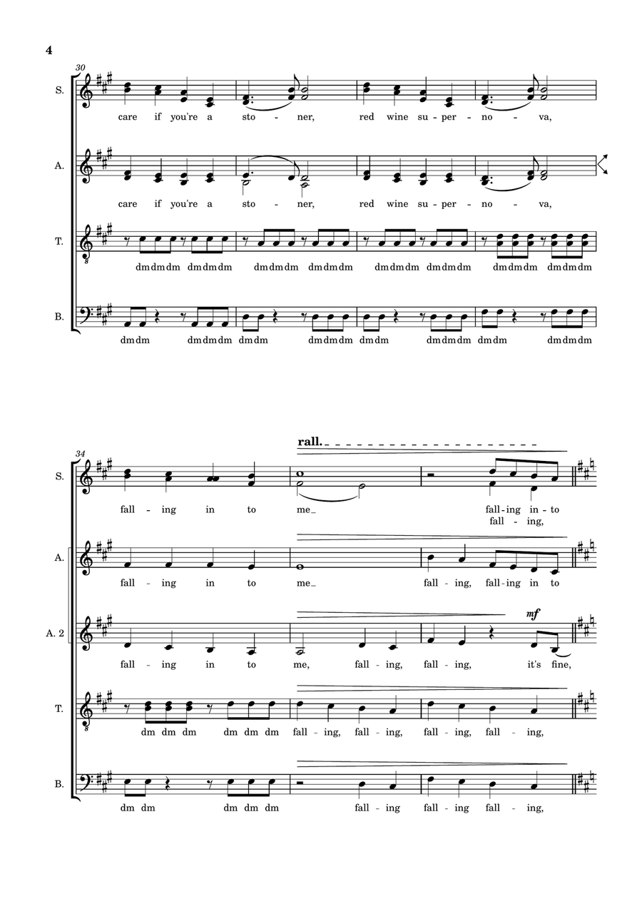 Medley: Hot To Go! with Red Wine Supernova, Good Luck, Babe!, Kaleidoscope, and Pink Pony Club Divisi scores gallery preview page 4