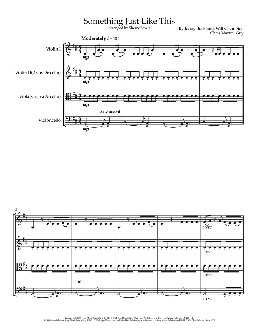 Something Just Like This Something Just Like This String Trio scores gallery preview page 1