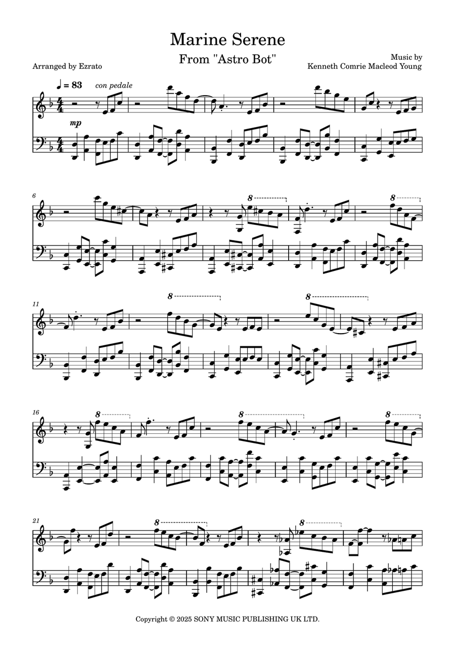 Marine Serene Marine Serene Piano Solo scores gallery preview page 1